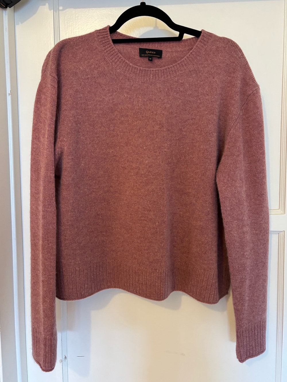 NWOT Quince Cashmere Boxy Crewneck Women's Sweater in Shaded Rose - Picture 2 of 4
